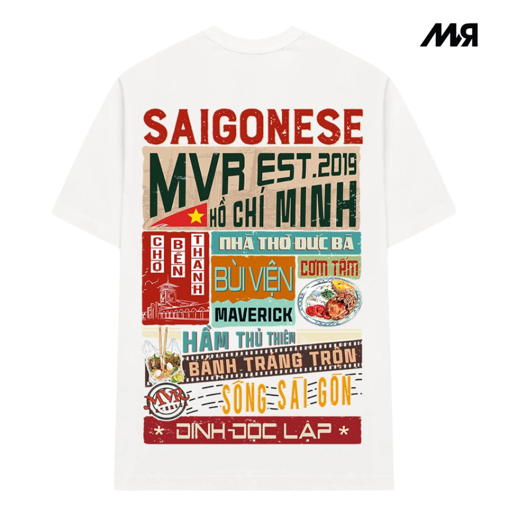 Áo thun unisex MVR hơn 63 tỉnh thành - SAIGONESE - SG ver 2 - Đen/ Trắng