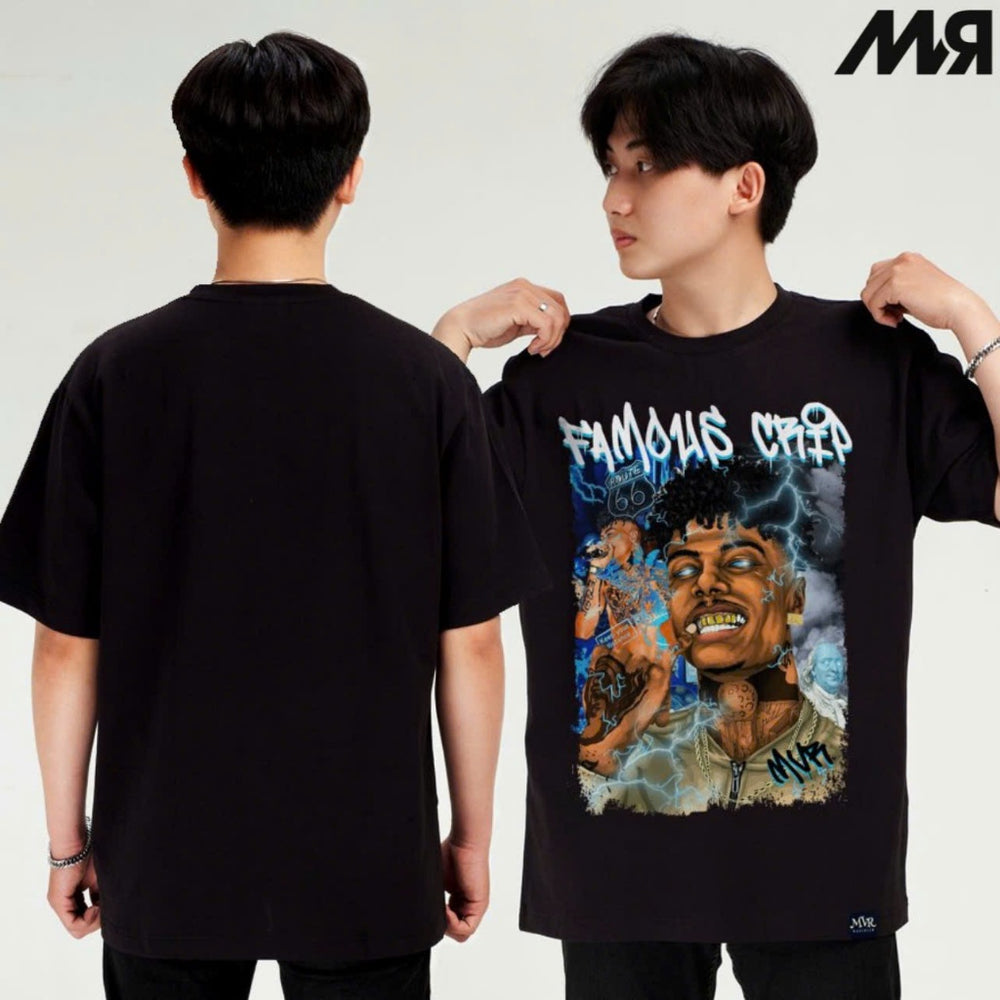 ÁO THUN MVR UNISEX - HIPHOP FAMOUS - ĐEN/ TRẮNG