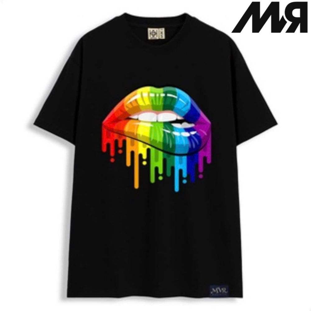 ÁO THUN MVR UNISEX - MÔI LGBT - ĐEN/ TRẮNG